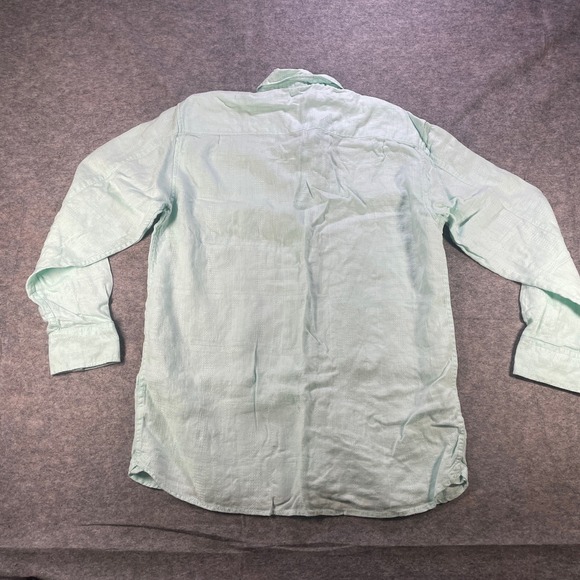 Tommy Bahama Linen Shirt Mens Medium Green Long Sleeve Button Up Casual Summer - Picture 7 of 8